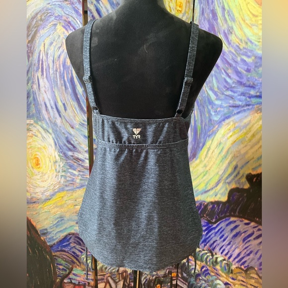 TYR size 14 dark gray tankini swim top - Picture 4 of 8